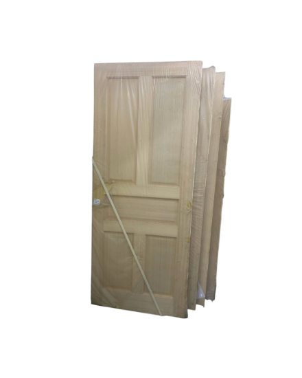 Picture of Plain Solid Wooden 5-Panel Door with Lower Center Panel