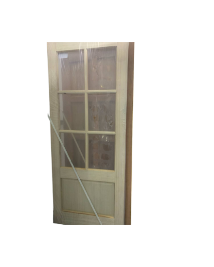 Picture of Premium Wooden Door with 6 Glass Panels & Solid Bottom Panel