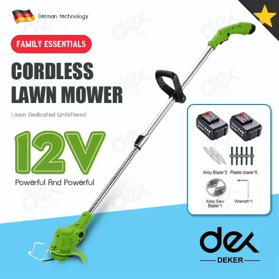 Picture of 12V Household Electric lawn mower small 3000mAh Dual Li-ion trimmer strimmer cutter Small Convenient