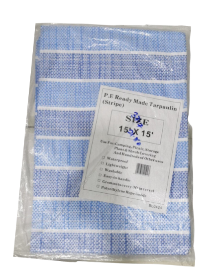 Picture of P. E ready made tarpaulin Stripe 15'x15'