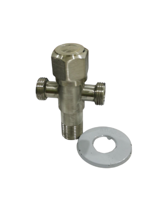Picture of Mr.A.V.K Bidet T-Adapter with Shut Off Valve Stainless Steel Water Diverter Valve Dual-Connector Valve for Toilet Bathroom