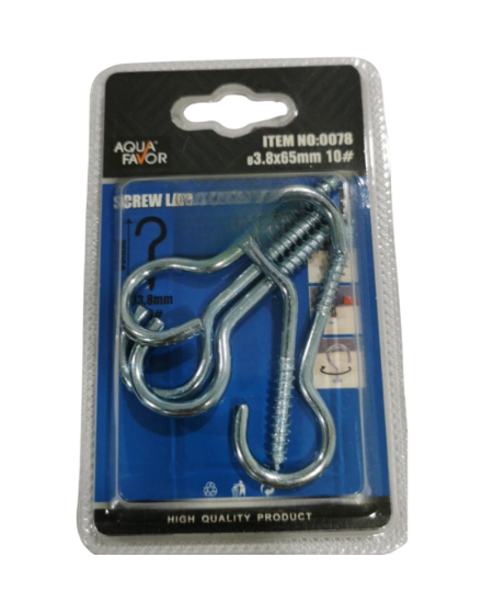 Picture of AQUA FAVOR Screw Lamp Hook M3.8x65mm 10#
